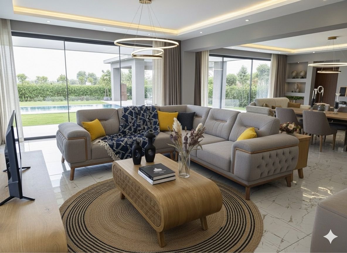 طقم كنب زاويه محلي (صفاء) 5 متر