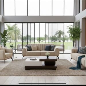 طقم كنب محلي (محزز برميل) 7 مقاعد