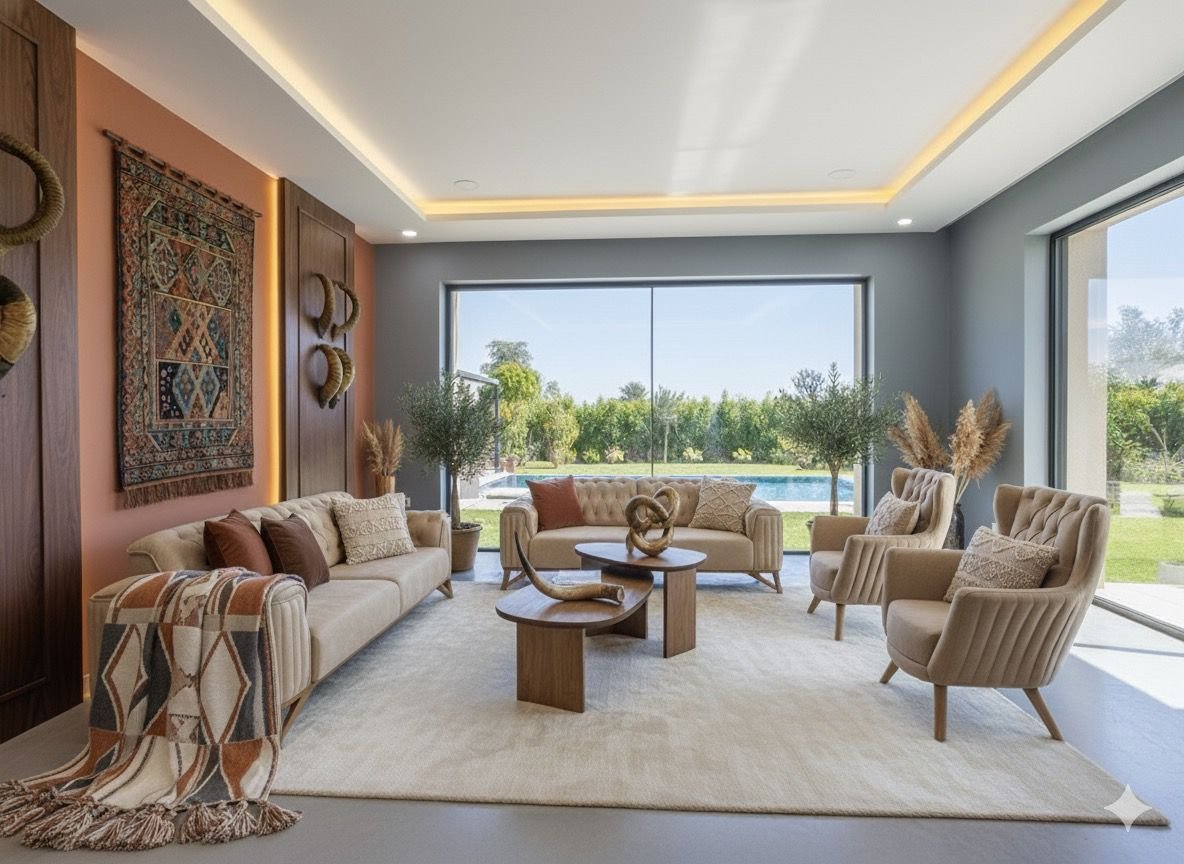 طقم كنب محلي (جولد) 7 مقاعد